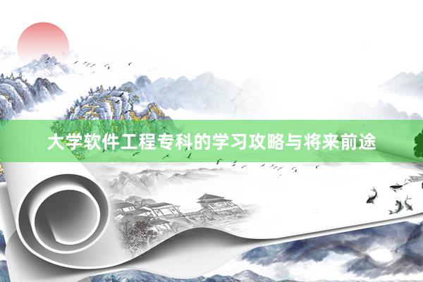 大学软件工程专科的学习攻略与将来前途